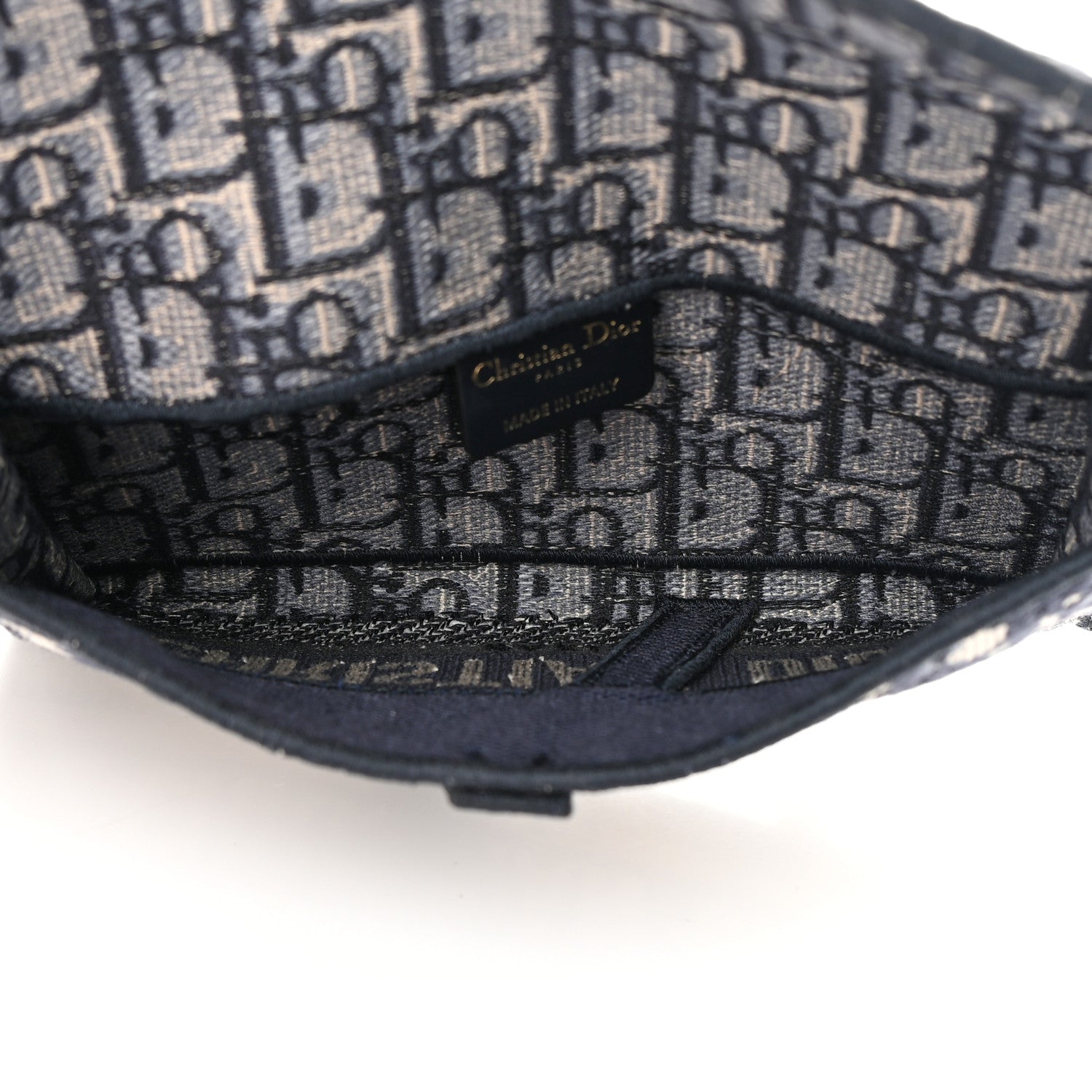 Christian Dior Oblique Slim Saddle Pouch Blue 5 of 13