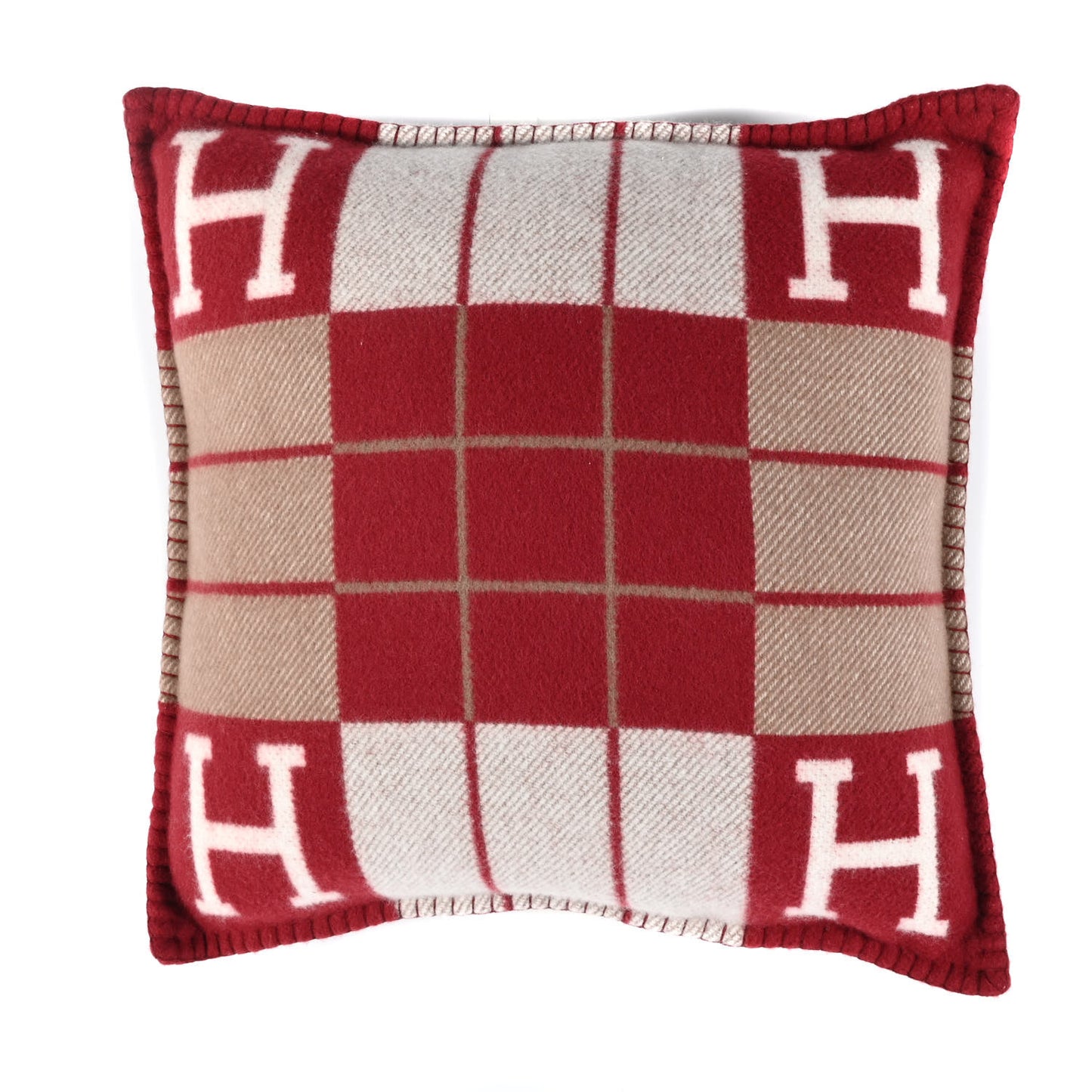 Wool Cashmere Avalon III Pillow PM Ecru Rouge