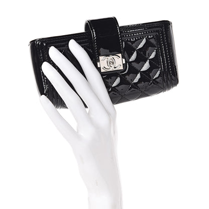 Chanel Patent Mini Boy Phone Holder Clutch Black 2 of 7