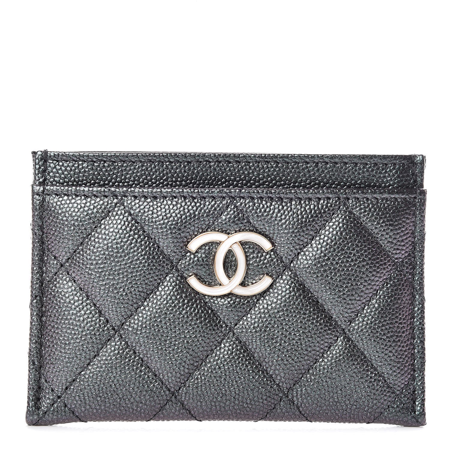 Chanel Iridescent Caviar Quilted Card Holder Black 1 of 9