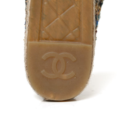 Chanel Tweed Grosgrain CC Espadrilles 36 Multicolor Black 9 of 12