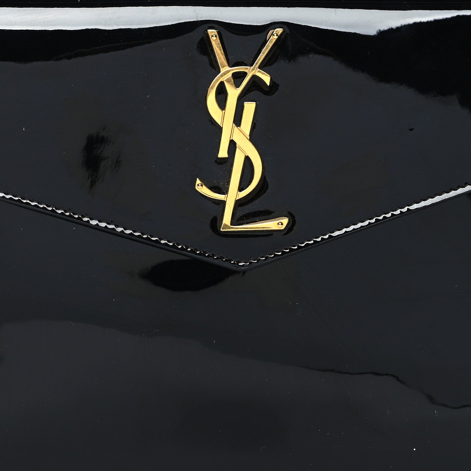 Saint Laurent Patent Classic Monogram Uptown Clutch Black 8 of 8