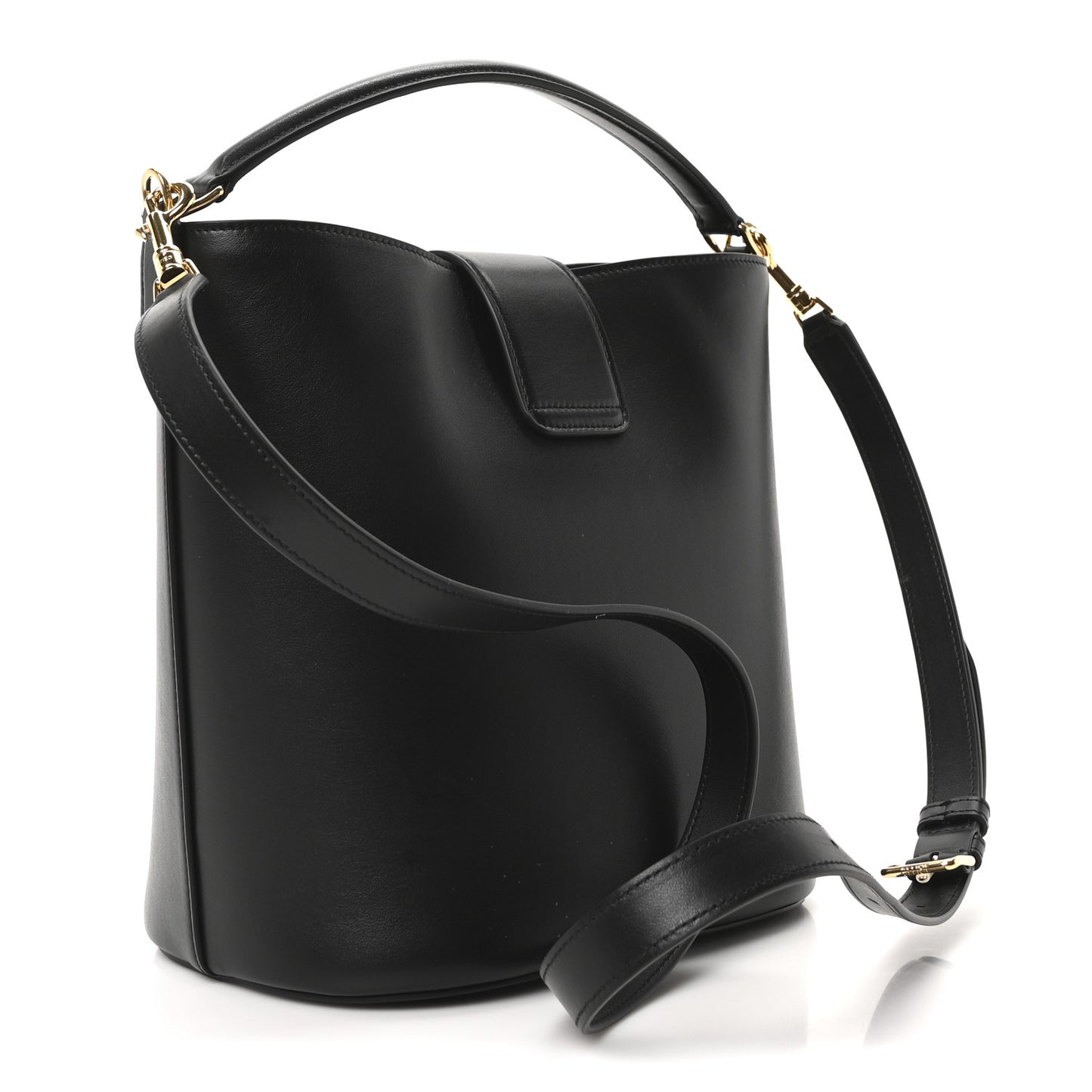 Smooth Calfskin Triomphe Medium Louise Bag Black