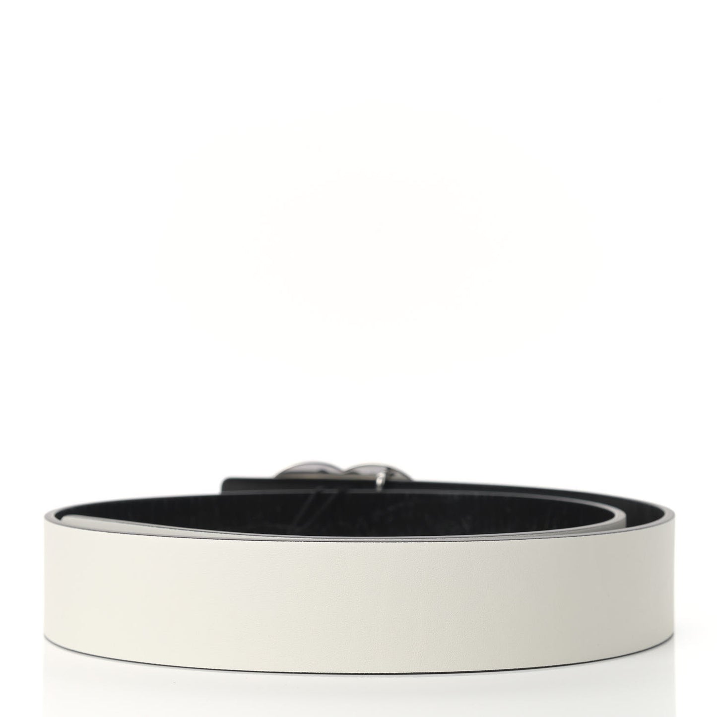 Patent Calfskin CC Reversible Belt 85 Black White