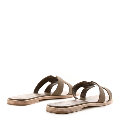 Hermes Epsom Oran Sandals 38 Etoupe 4 of 8