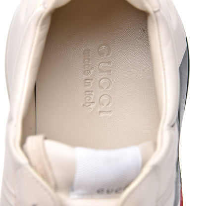 Gucci Calfskin Web Printed Mens Rhyton Sneakers 12.5 Mystic White 7 of 9