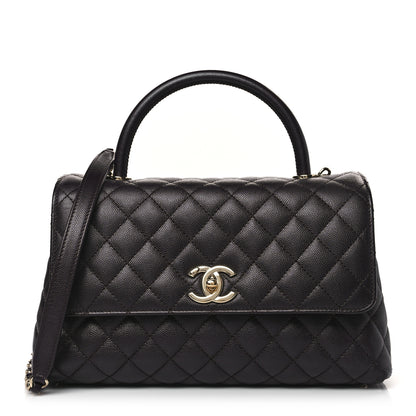 Chanel Caviar Quilted Small Coco Handle Flap Dark Brown 1 of 9