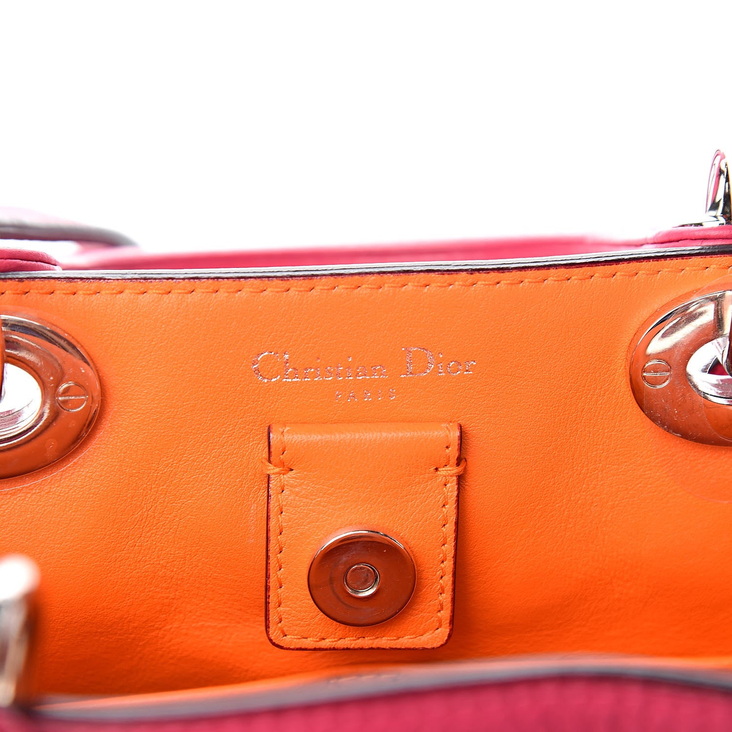 Christian Dior Bullcalf Small Diorissimo Tote Pink Red 6 of 12