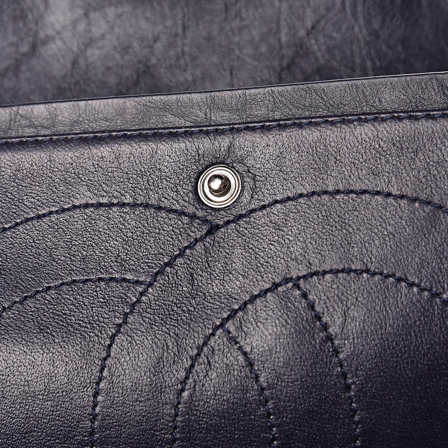 Aged Calfskin Quilted 2.55 Reissue 227 Flap Navy Blue