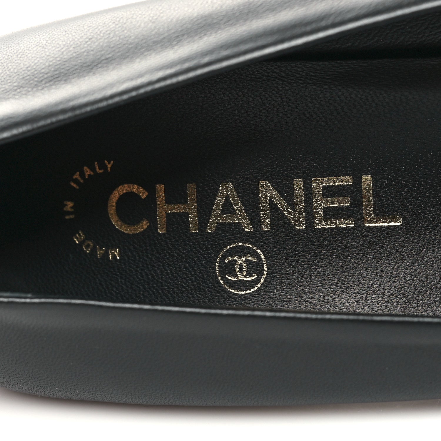 Chanel Lambskin Grosgrain Cap Toe CC Pumps 40 Black 8 of 8