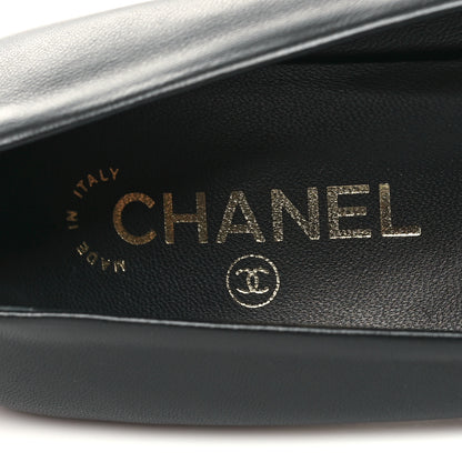 Chanel Lambskin Grosgrain Cap Toe CC Pumps 40 Black 8 of 8