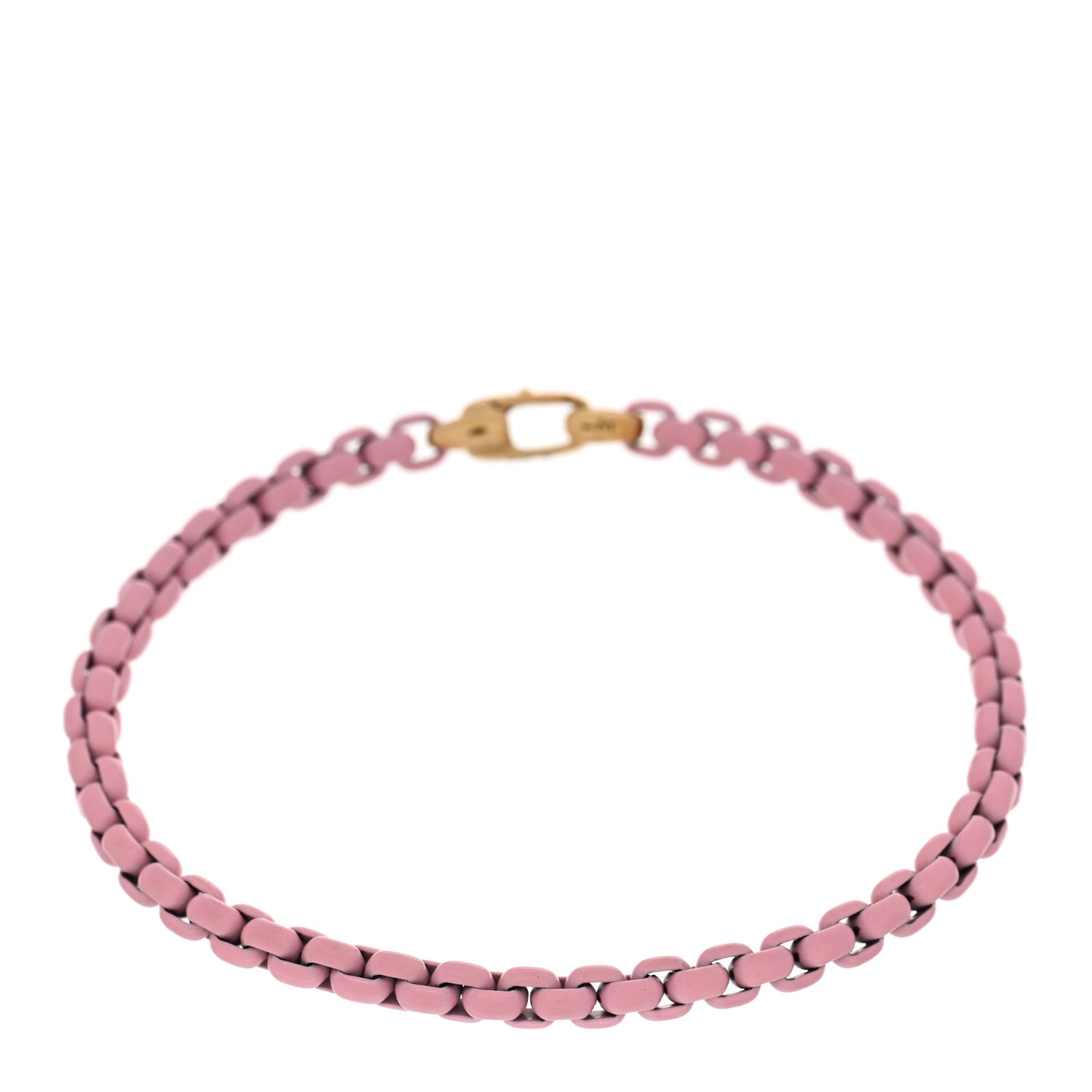 Stainless Steel 14K Yellow Gold Acrylic Bel Aire 4mm Chain Bracelet Pink