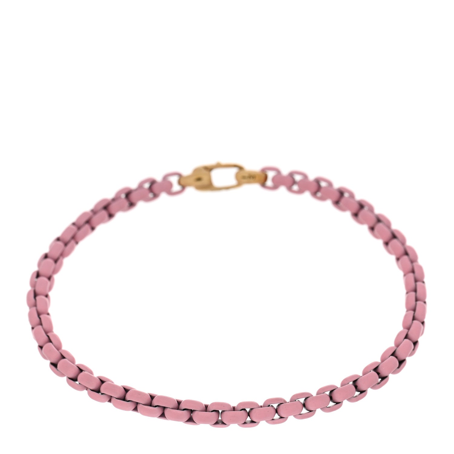 David Yurman Stainless Steel 14K Yellow Gold Acrylic Bel Aire 4mm Chain Bracelet Pink 1 of 4
