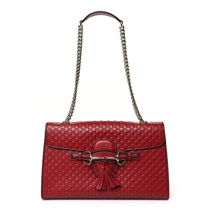 Gucci Microguccissima Medium Emily Chain Shoulder Bag Red 1 of 9