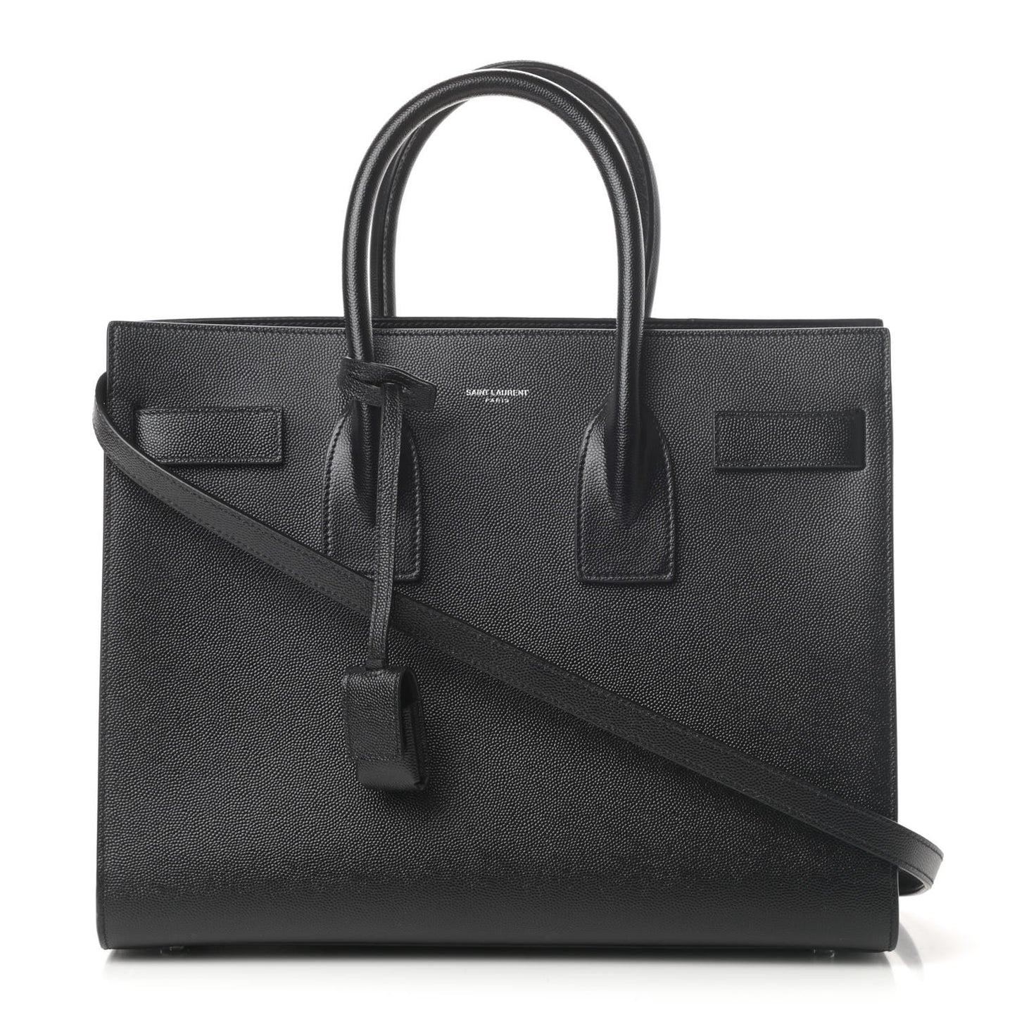 Grained Calfskin Small Sac De Jour Black