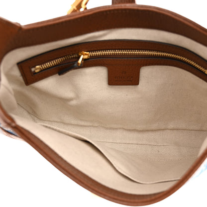 Gucci New Denim GG Monogram Calfskin Small Jackie 1961 Hobo Blue Tea Cuir 5 of 12