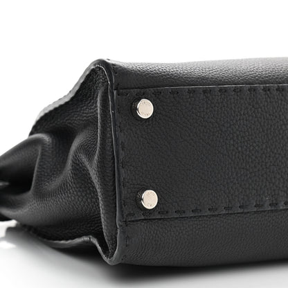 Fendi Cuoio Romano Selleria Bi-Color Medium Peekaboo Iconic Satchel Black Mou 8 of 12