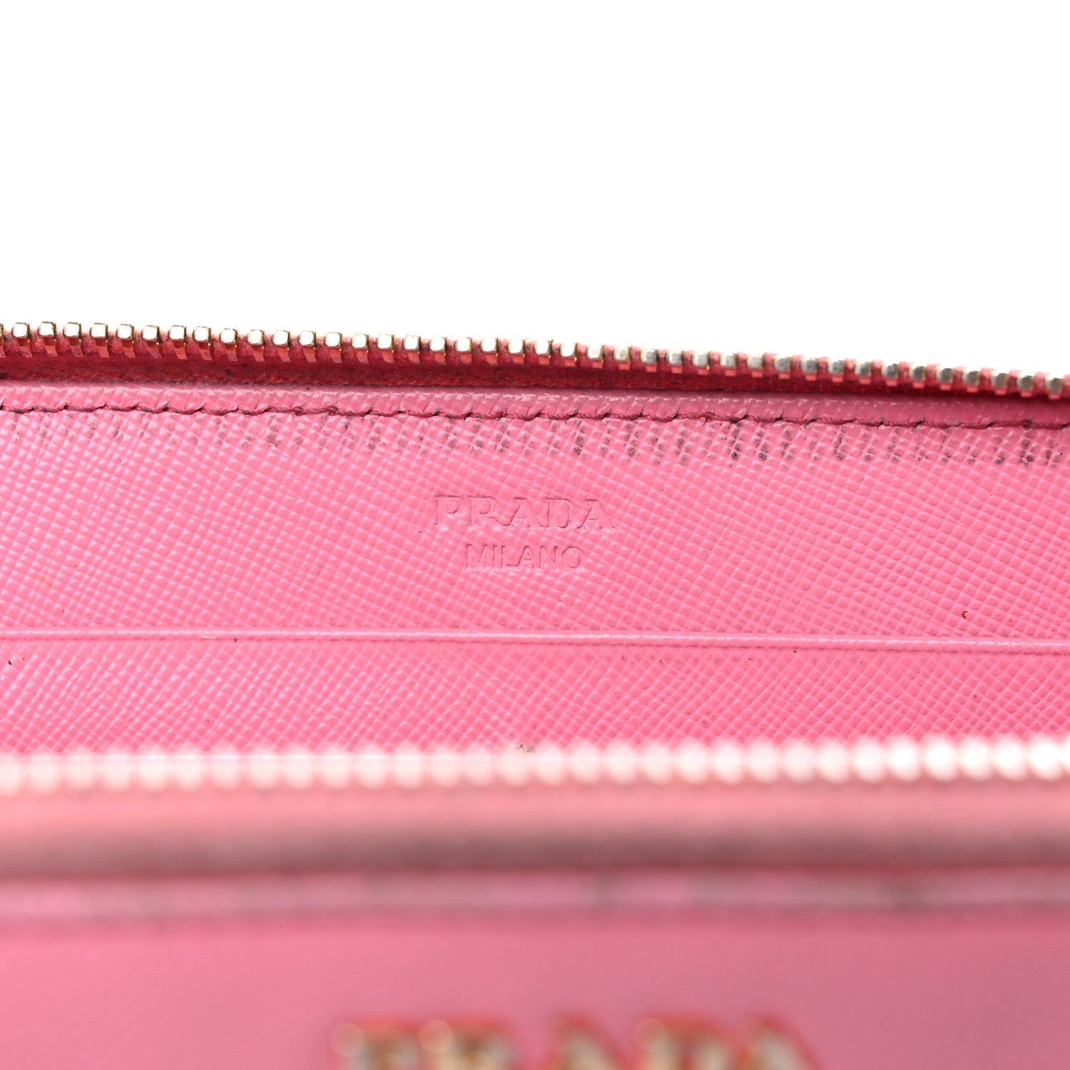 Prada Saffiano Metal Zip Around Wallet Geranio 6 of 23