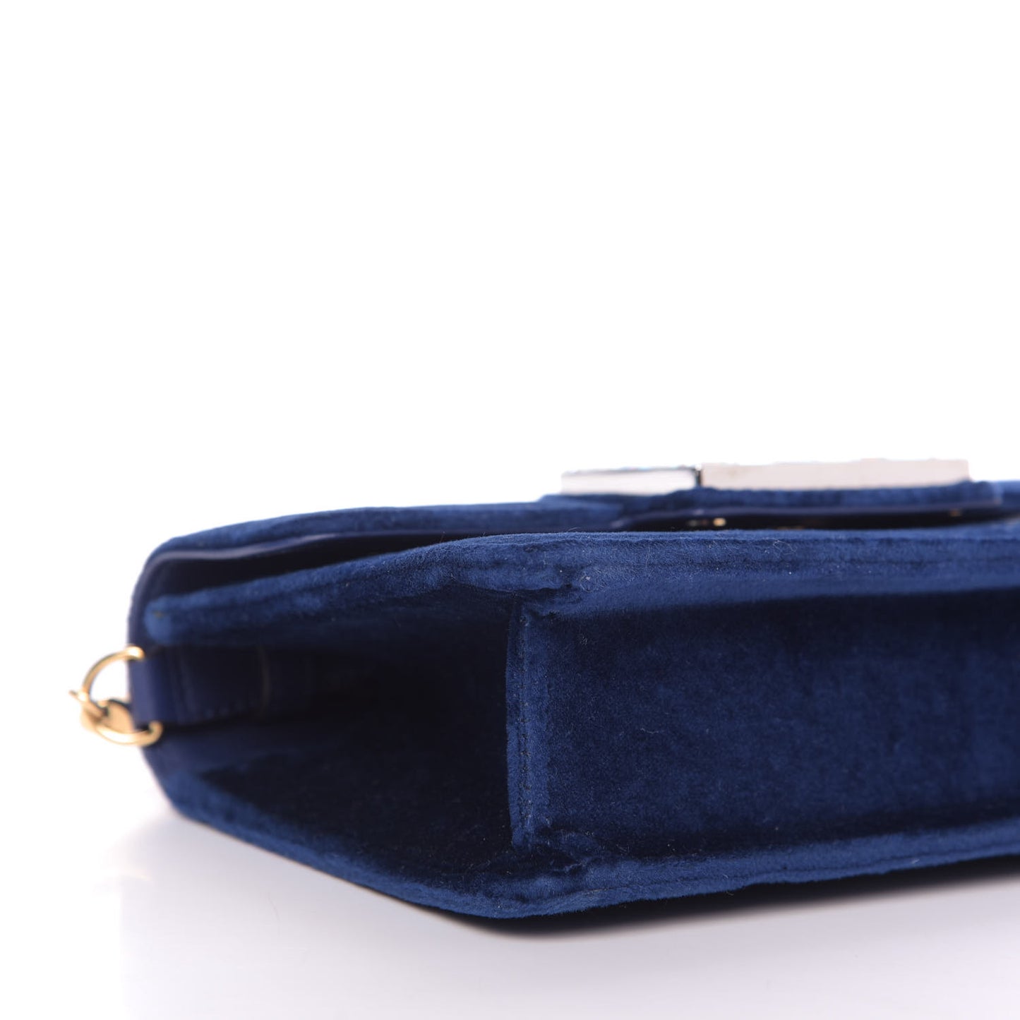 Velvet Crystal Square G Shoulder Bag Cobalt Blue