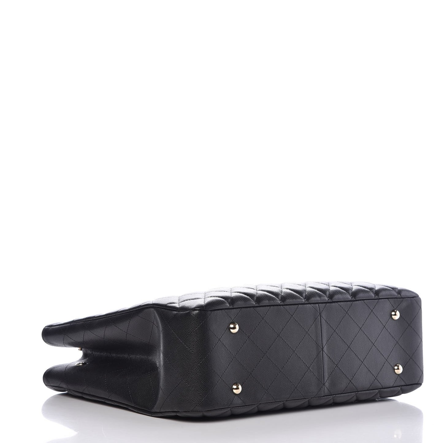 Caviar Quilted Large Shopping Tote Black
