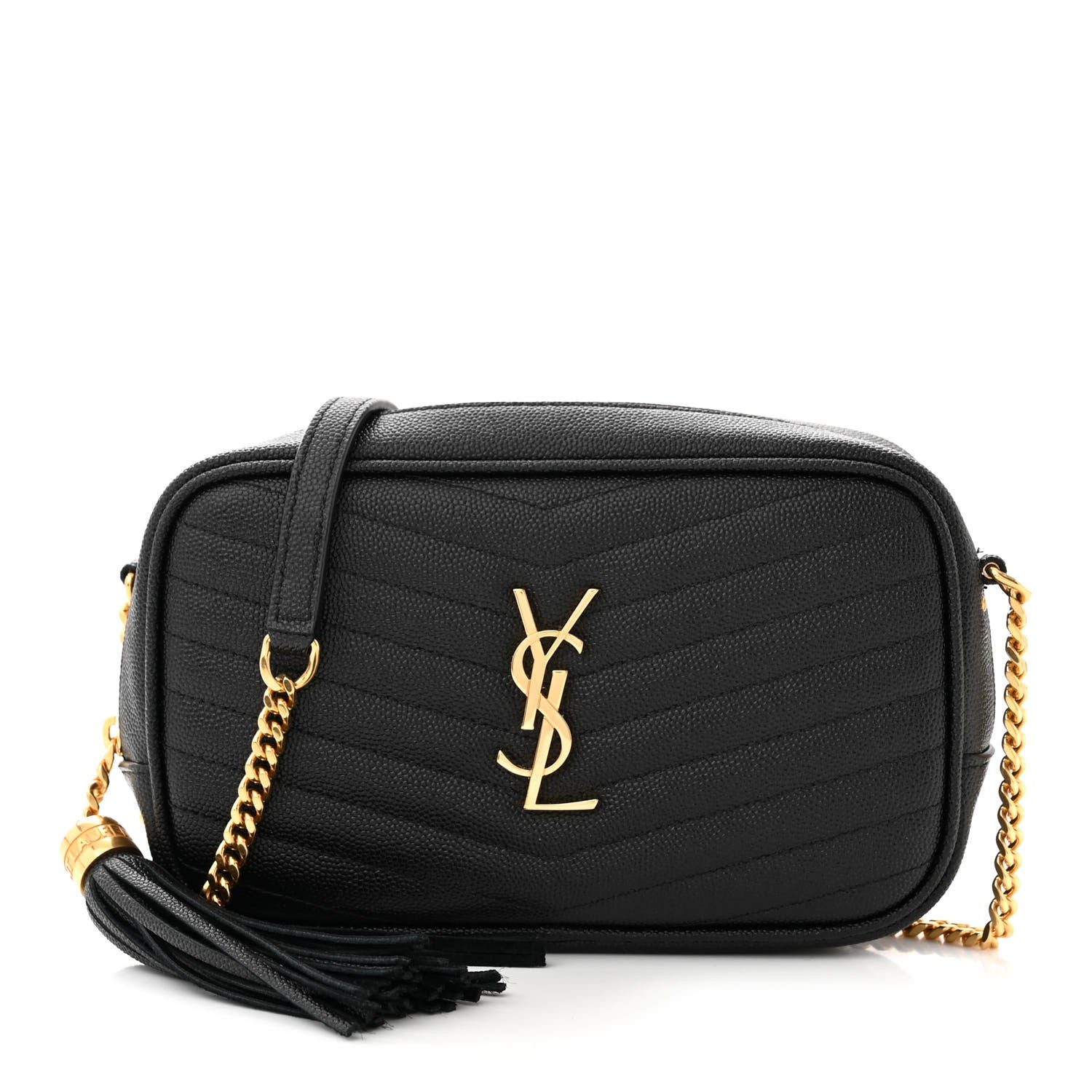 Saint Laurent Grain De Poudre Matelasse Monogram Mini Lou Camera Bag Black 1 of 11