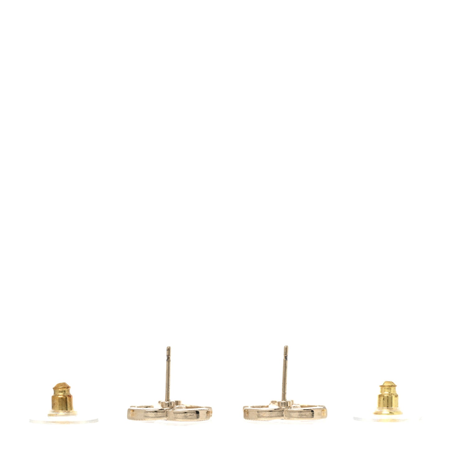 Enamel CC Earrings Pearly Pink Gold