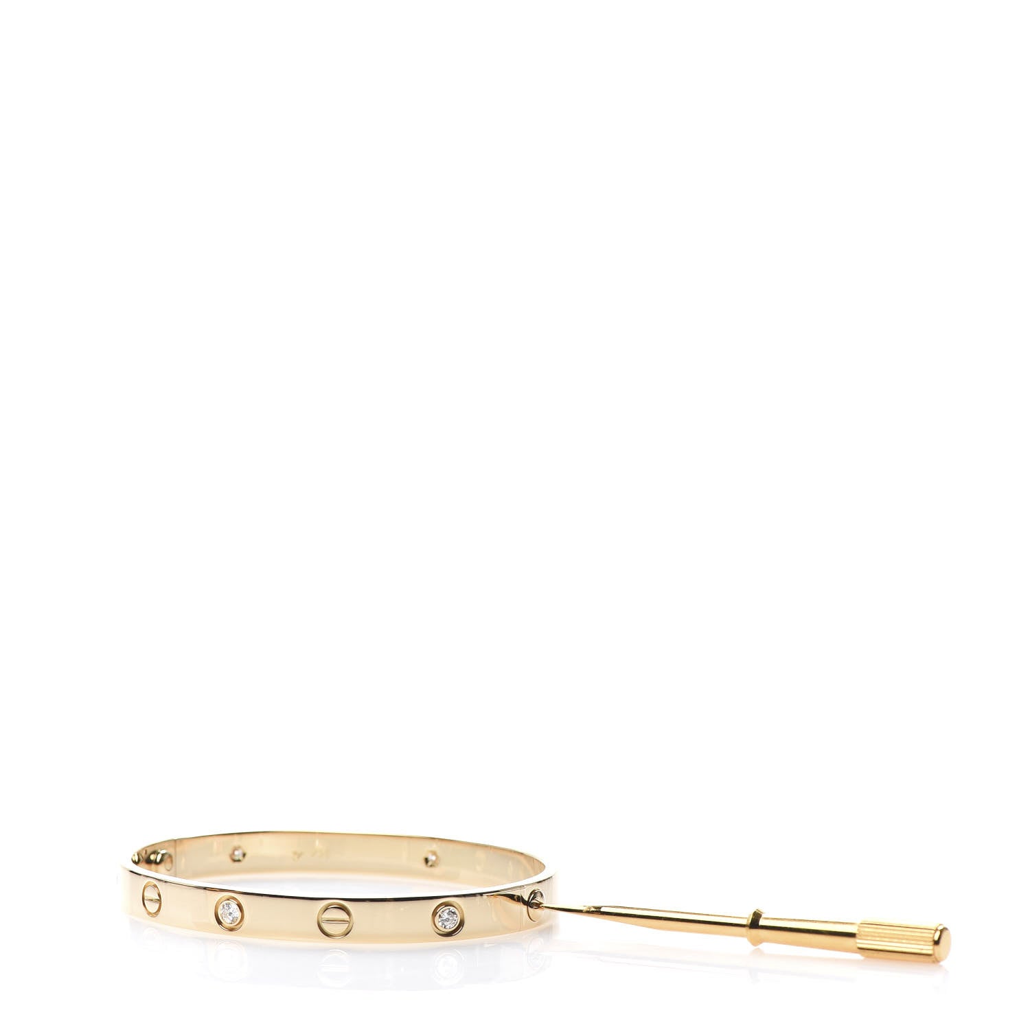 Cartier 18K Yellow Gold 6 Diamond LOVE Bracelet 17 4 of 7