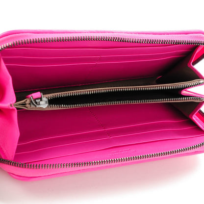 Bottega Veneta Nappa Intrecciato Zip Around Wallet Shocking Pink 5 of 8