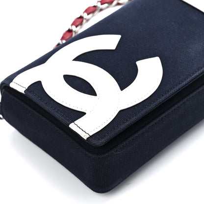 Chanel Canvas Metallic Lambskin Chocolate Bar N°5 Bag Navy Blue 10 of 11