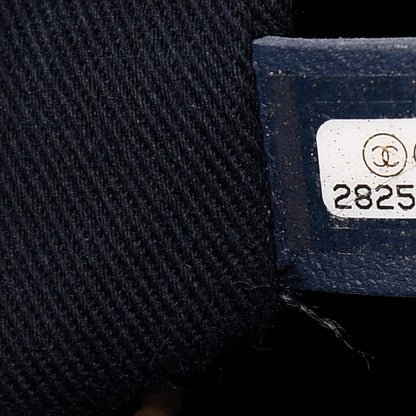 Chanel Lurex Canvas Medium Deauville Tote Navy Blue Gold 7 of 11