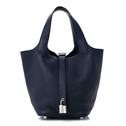 Hermes Taurillon Clemence Picotin Lock 18 PM Bleu Nuit 1 of 10