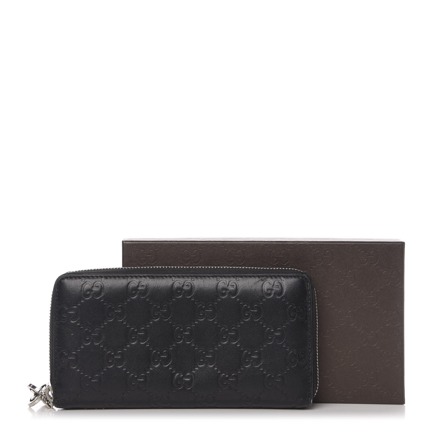 Gucci Guccissima Large Twins Zip Around Wallet Black 8 of 8