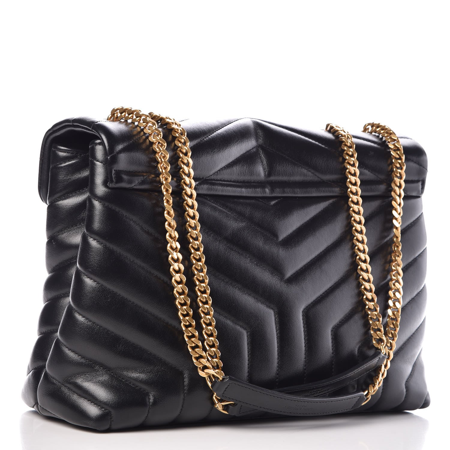 Saint Laurent Calfskin Y Quilted Monogram Medium Loulou Chain Satchel Black 3 of 11