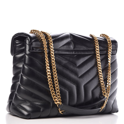 Saint Laurent Calfskin Y Quilted Monogram Medium Loulou Chain Satchel Black 3 of 11