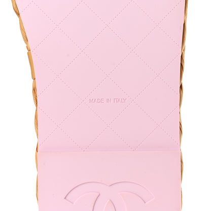 Chanel Tweed Patent Calfskin Velcro Dad Sandals 39 Light Purple Pink Red 6 of 9