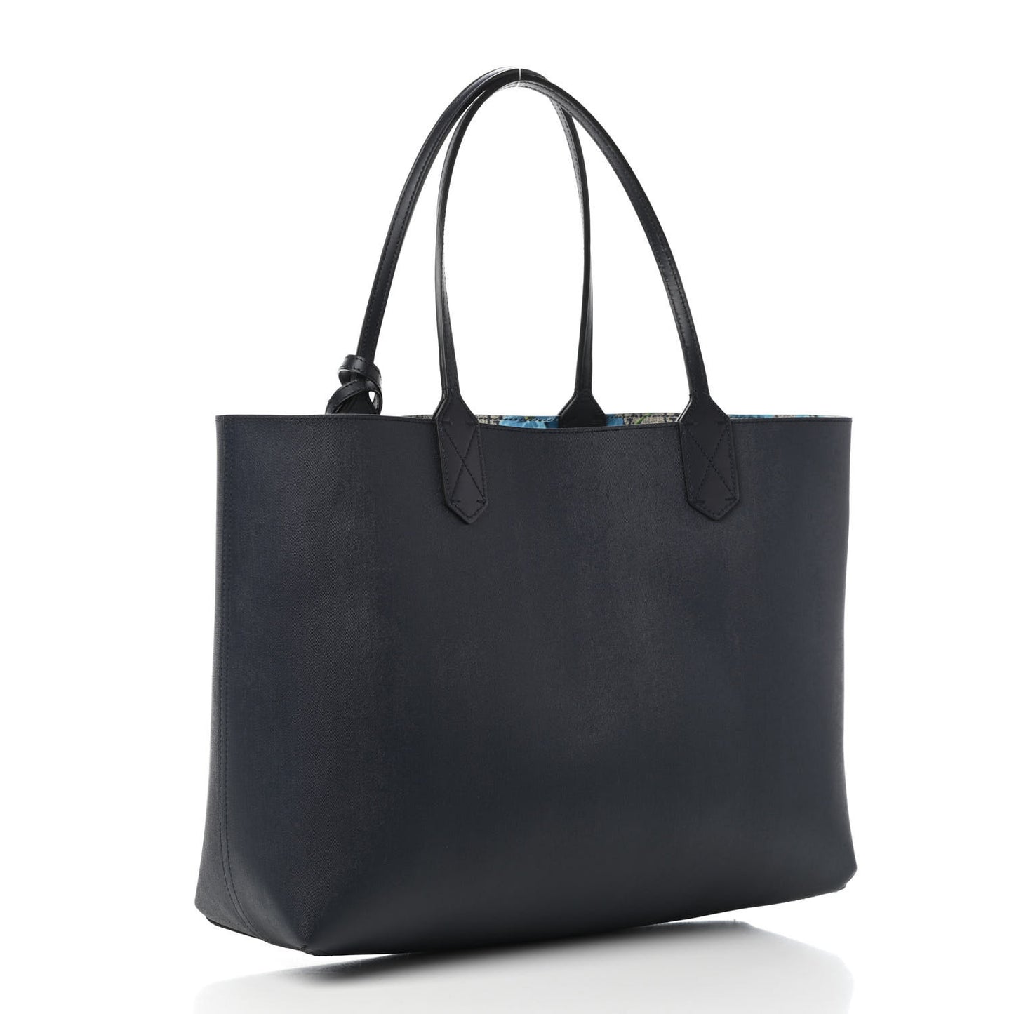 GG Supreme Monogram Blooms Medium Reversible Tote Beige Blue Navy