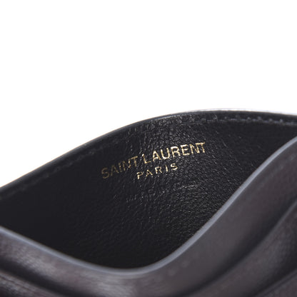 Saint Laurent Grain De Poudre Matelasse Chevron Monogram Credit Card Case Algae 6 of 7