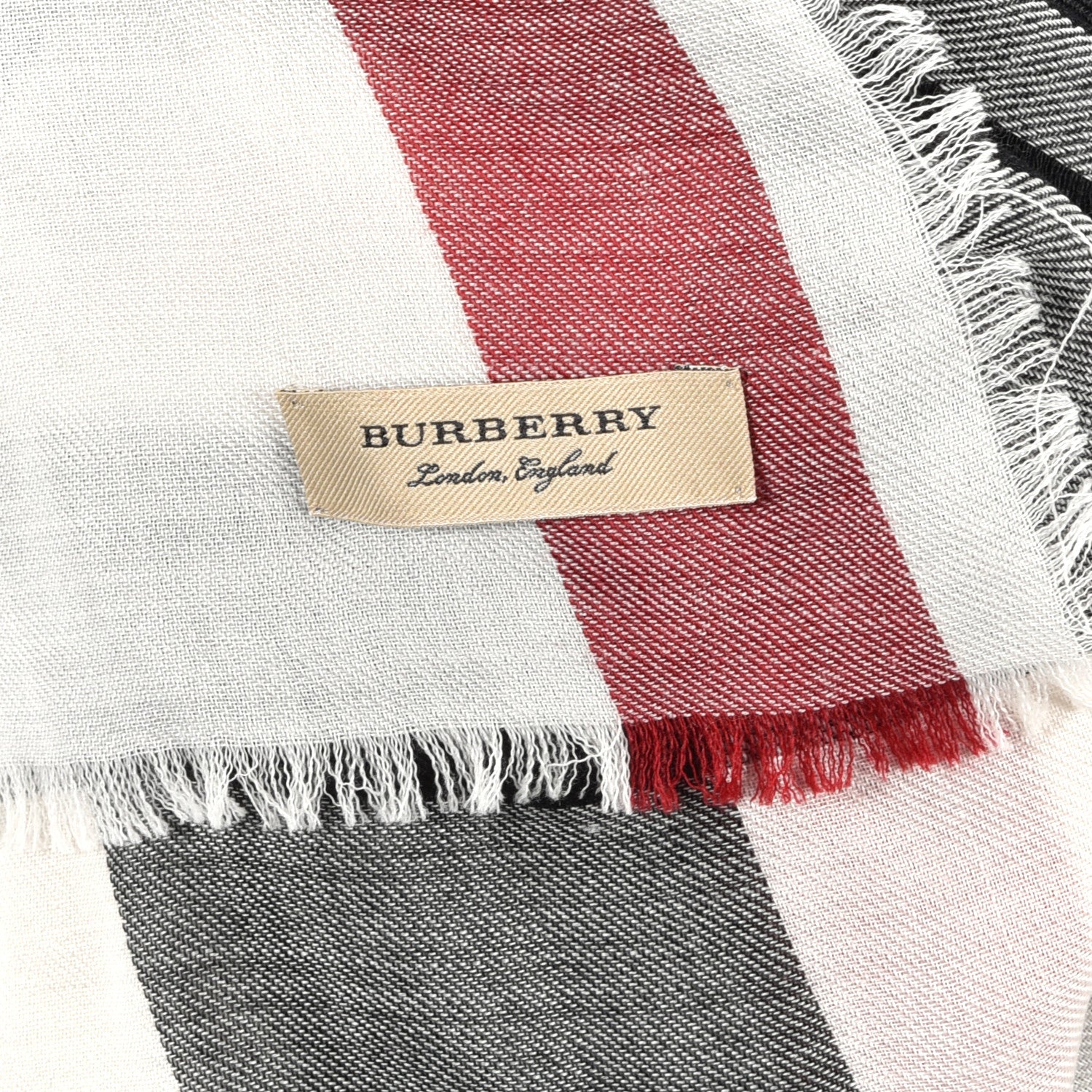Burberry Cashmere House Check Lightweight Scarf Ivory 4 of 4