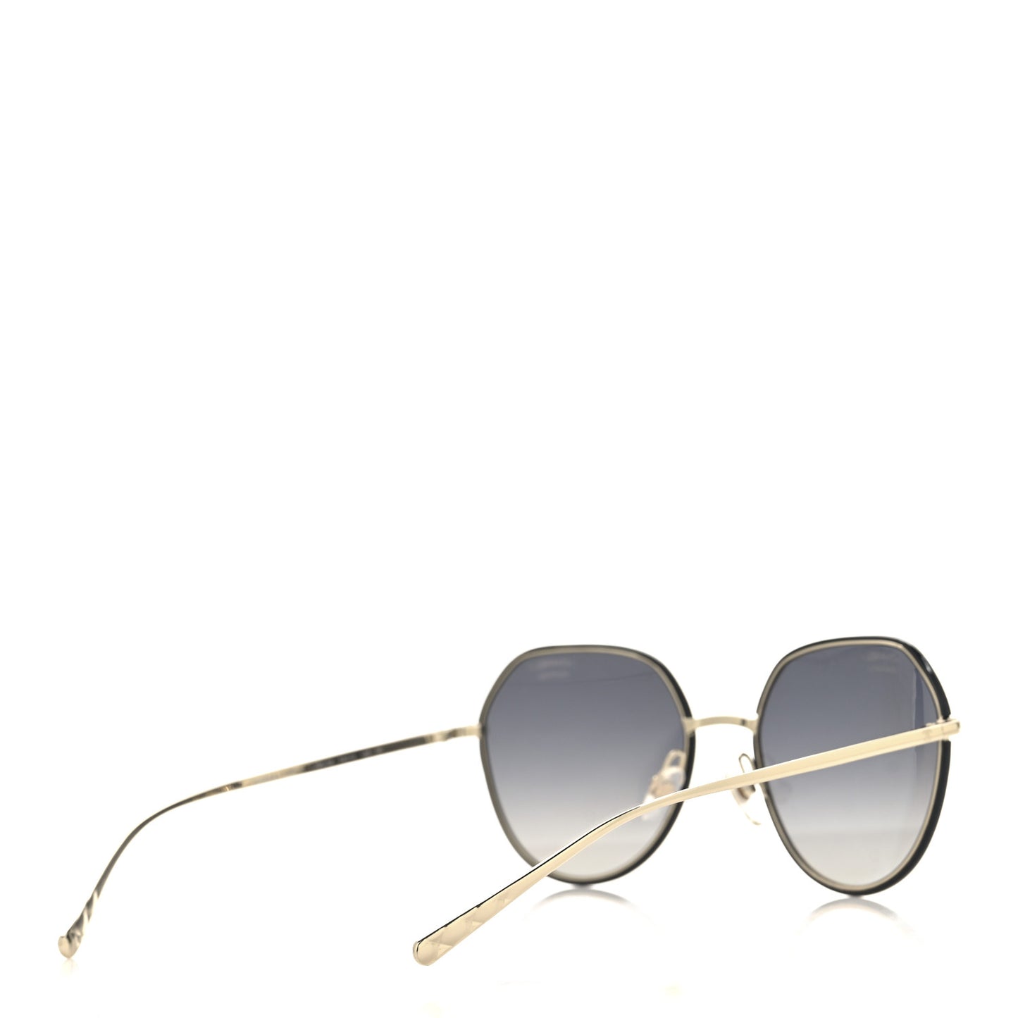 Metal Polarized Round Sunglasses 4251-J Gold Black