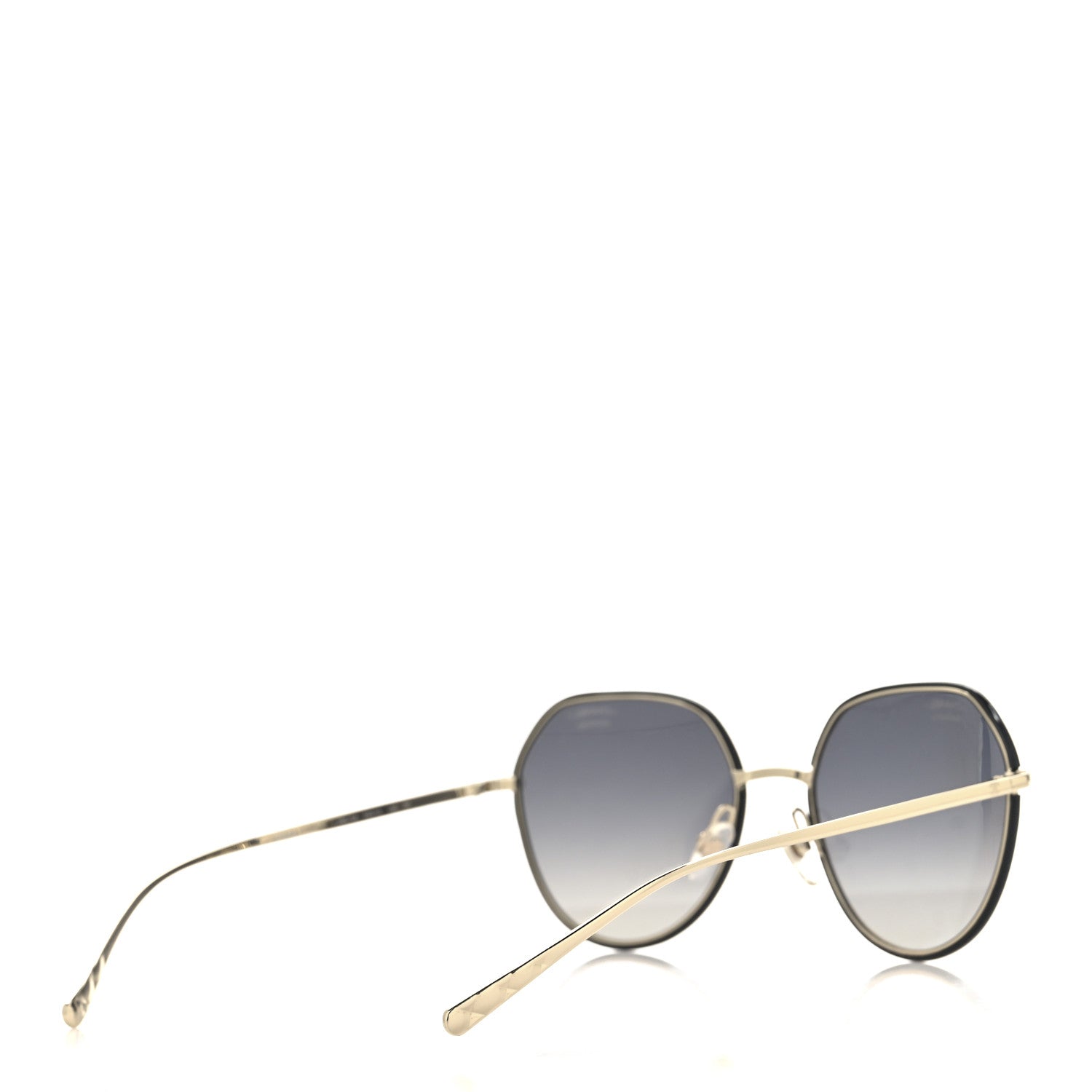Chanel Metal Polarized Round Sunglasses 4251-J Gold Black 4 of 7