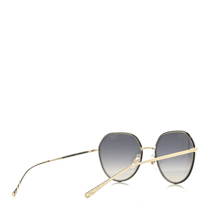 Chanel Metal Polarized Round Sunglasses 4251-J Gold Black 4 of 7