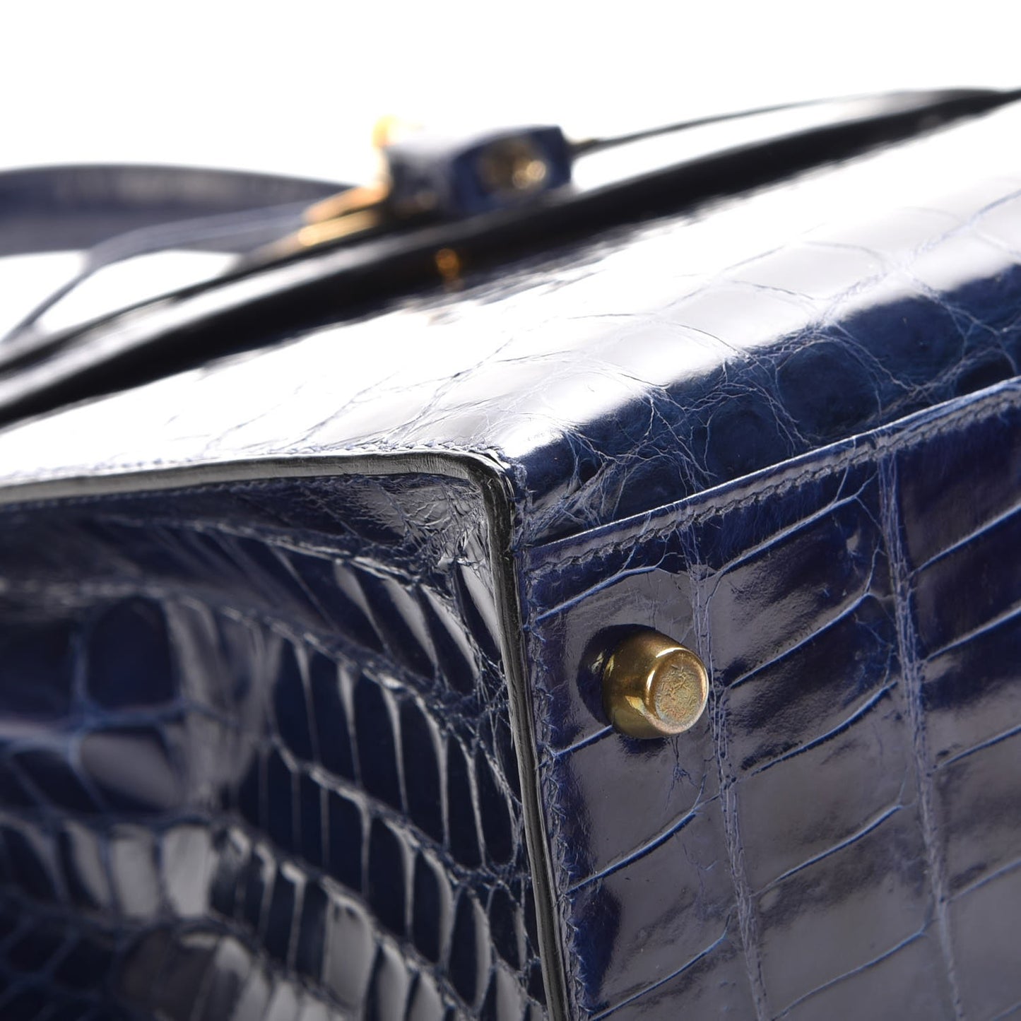 Shiny Niloticus Crocodile Kelly Sellier 32 Bleu Saphir