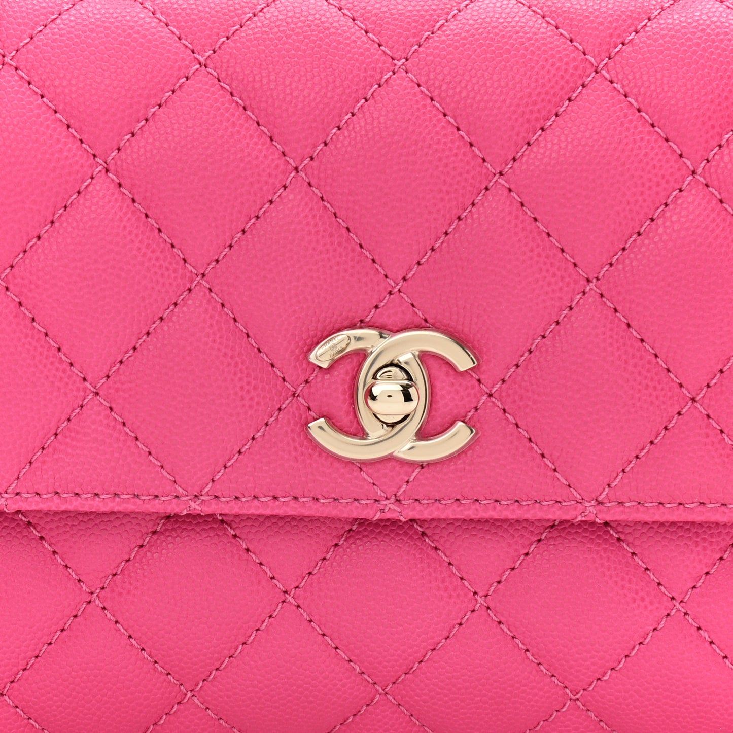 Caviar Quilted Mini Coco Handle Flap Rose