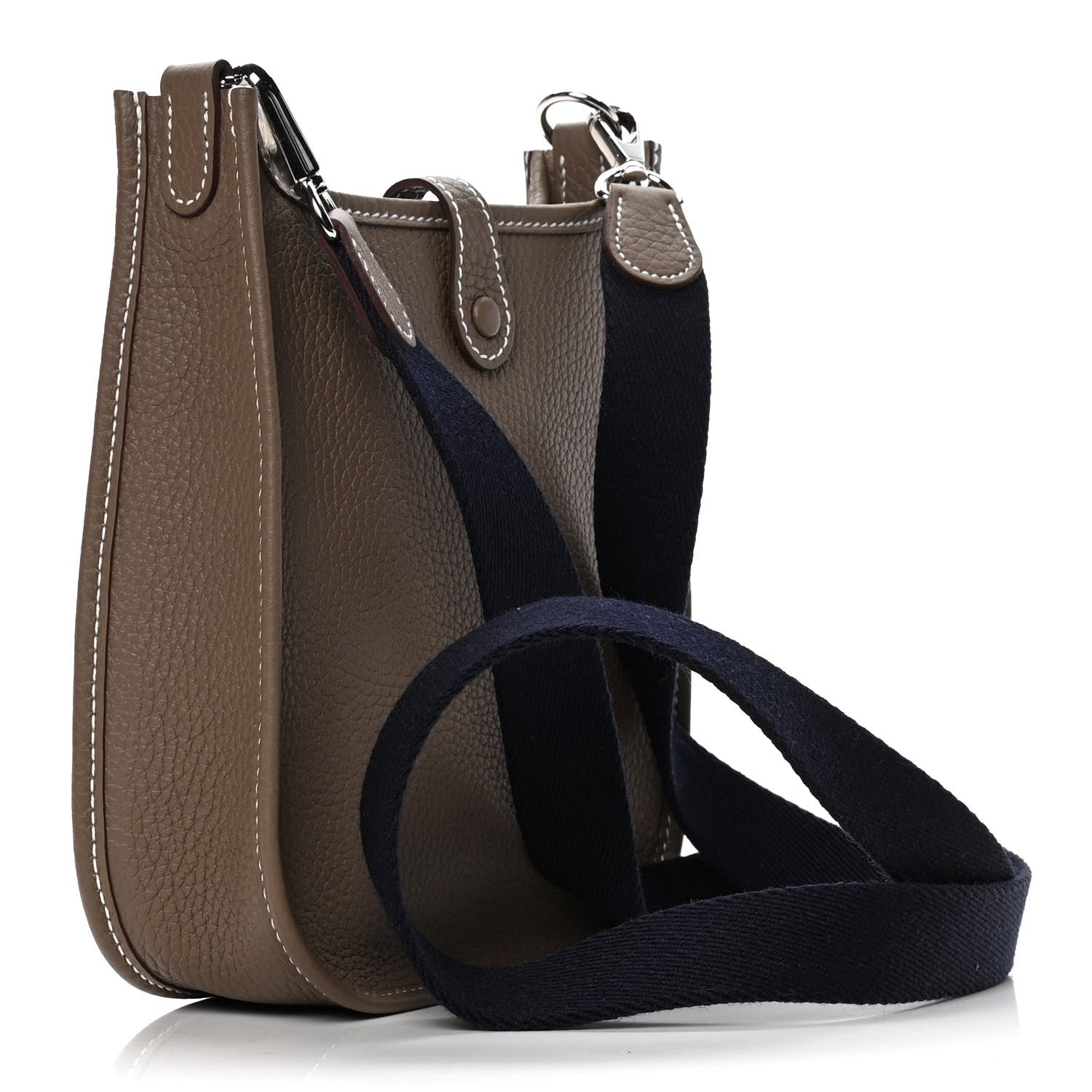 Hermes Taurillon Clemence Amazone Evelyne TPM Etoupe Bleu Indigo 3 of 8
