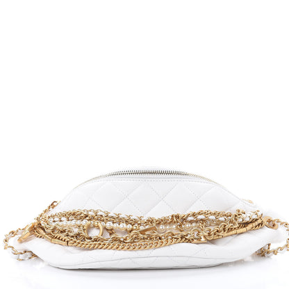 Chanel Lambskin Quilted All About Chains Waist Belt Bag White 8 of 8