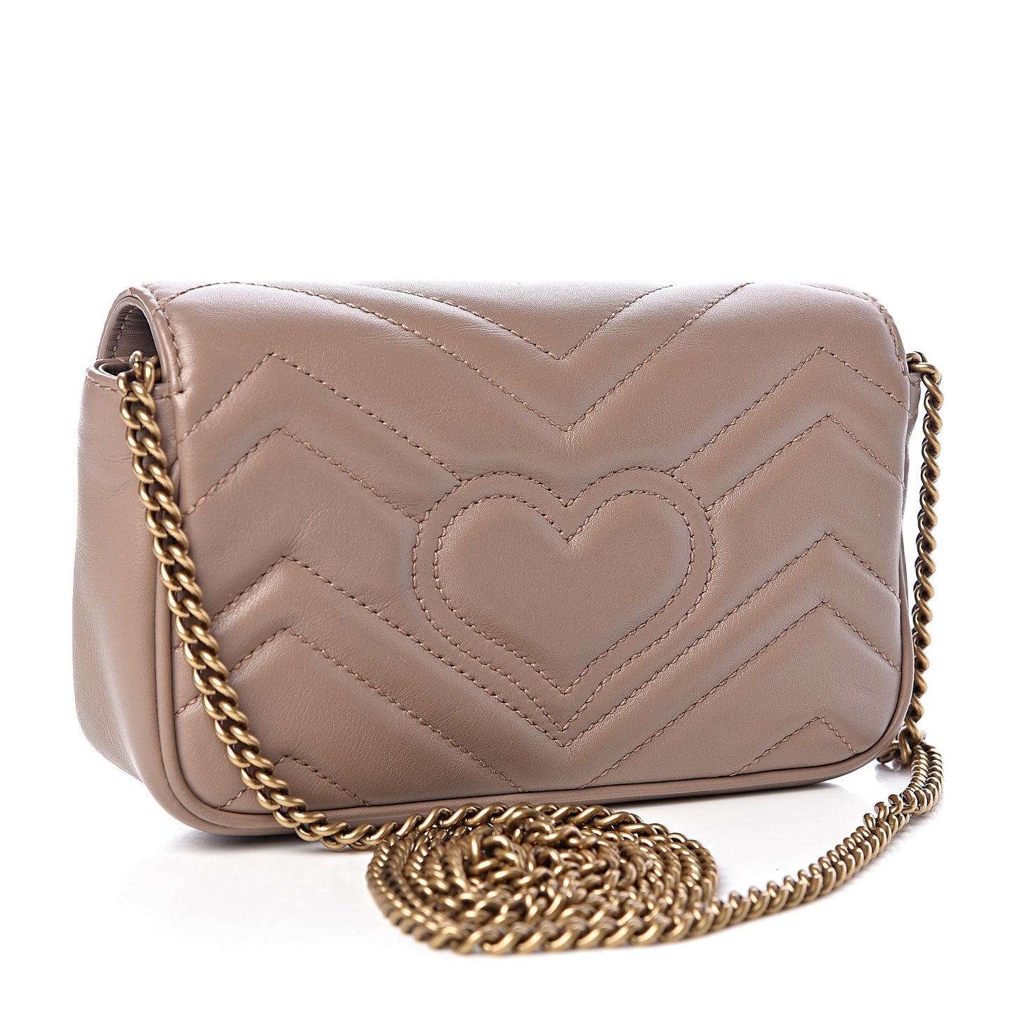 Calfskin Matelasse Super Mini GG Marmont Shoulder Bag Porcelain Rose