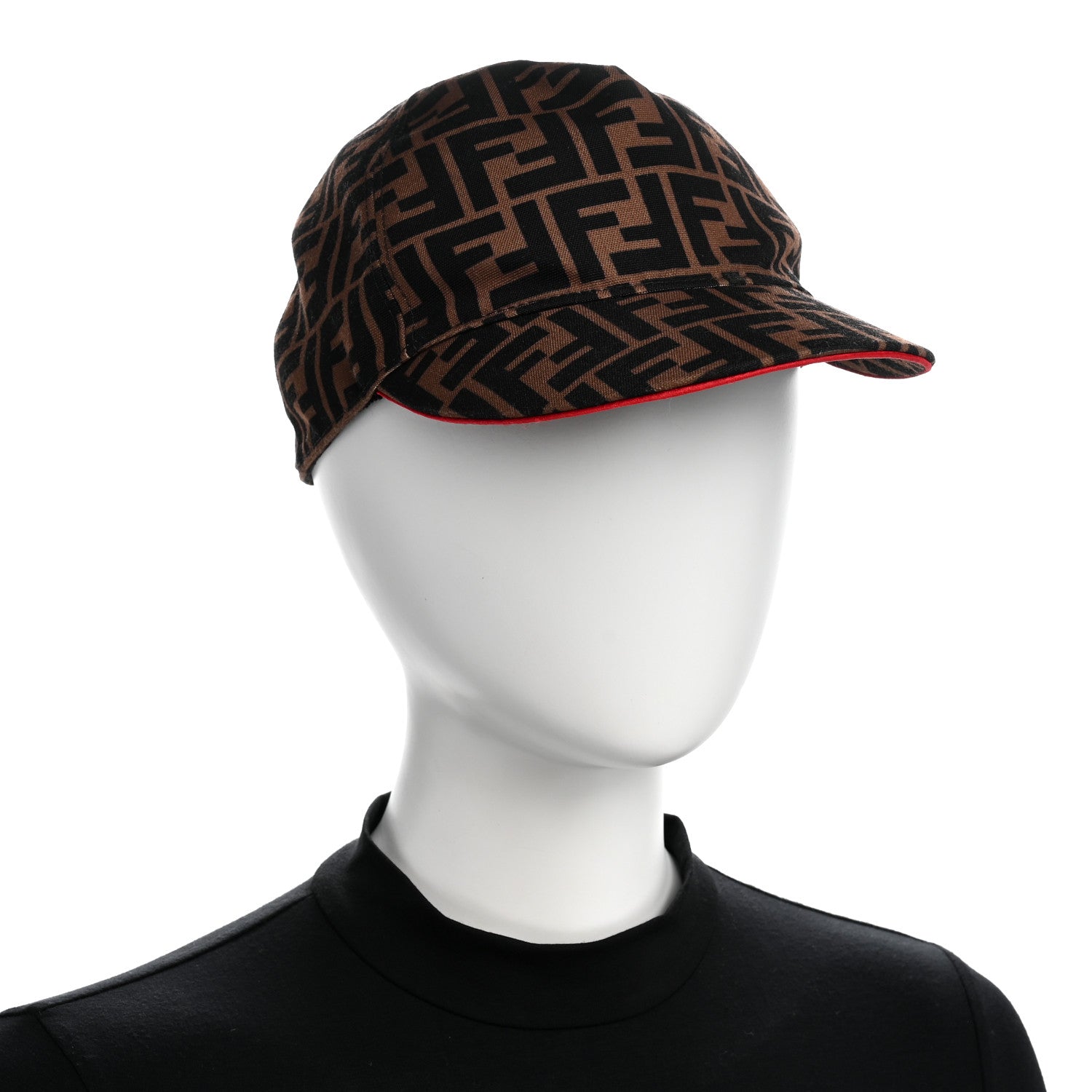 Fendi Canvas FF Reloaded Baseball Hat Tobacco Red 2 of 8