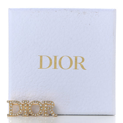 Christian Dior Crystal Dior Logo Brooch Gold 5 of 5