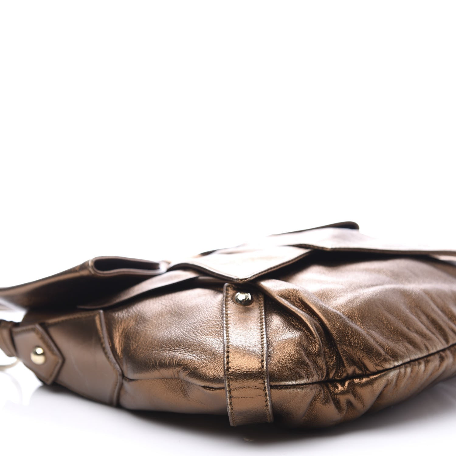 Saint Laurent Metallic Chevre Bow Handbag Bronze 6 of 9