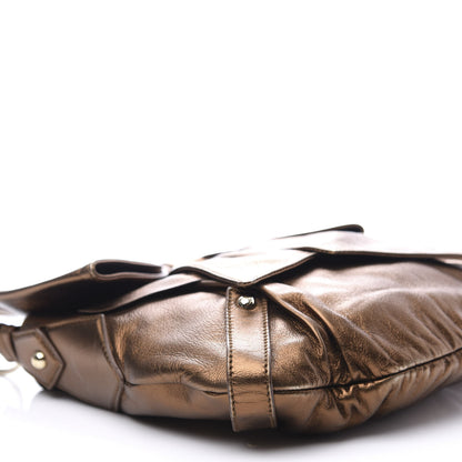 Saint Laurent Metallic Chevre Bow Handbag Bronze 6 of 9